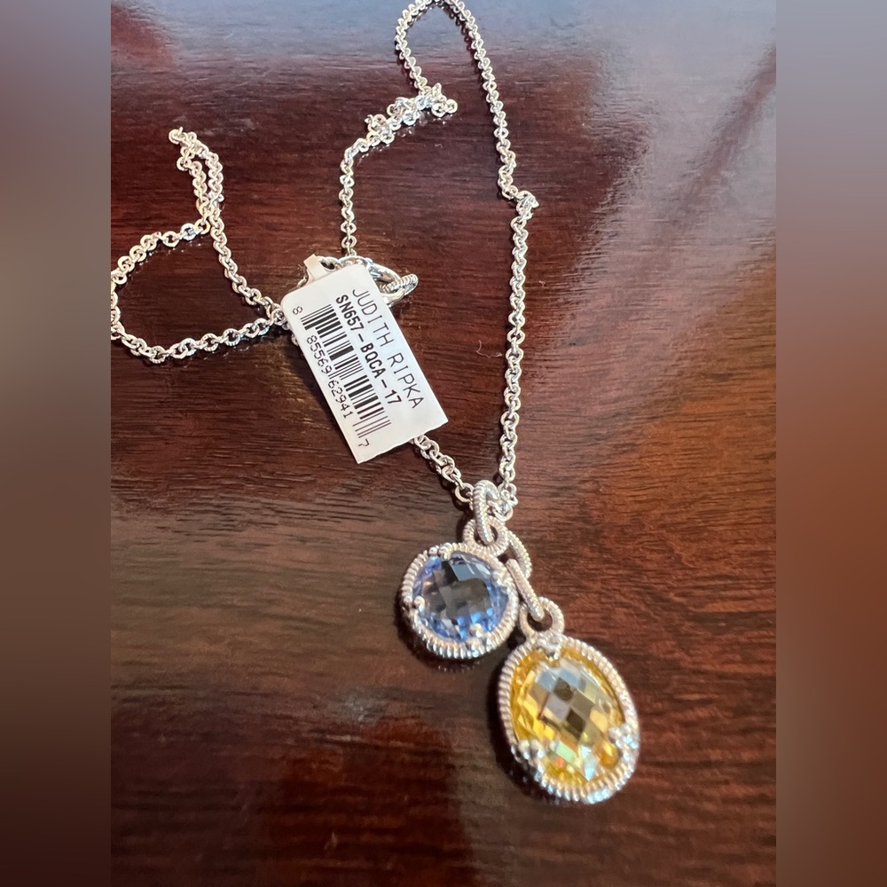 NWT JR/ JUDITH RIPKA STERLING SILVER NECKLACE, CHAIN 16" charms